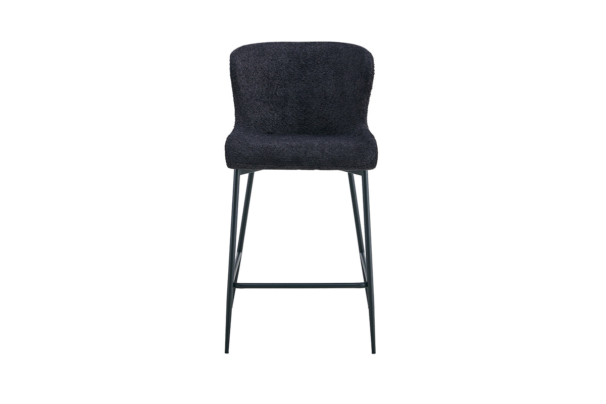 Chaise de comptoir Lisa Bouclé Gris foncé