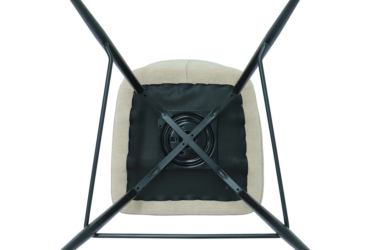 Chaise de comptoir Lara Tissu pivotante Écru