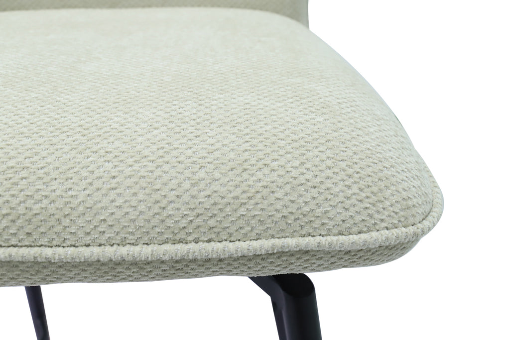 Chaise de comptoir Lara Tissu pivotante Écru