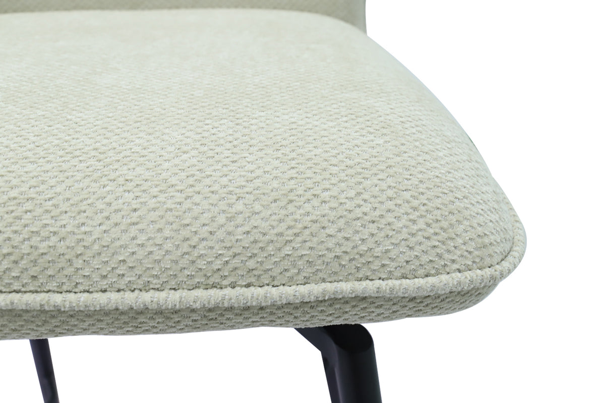 Chaise de comptoir Lara Tissu pivotante Écru