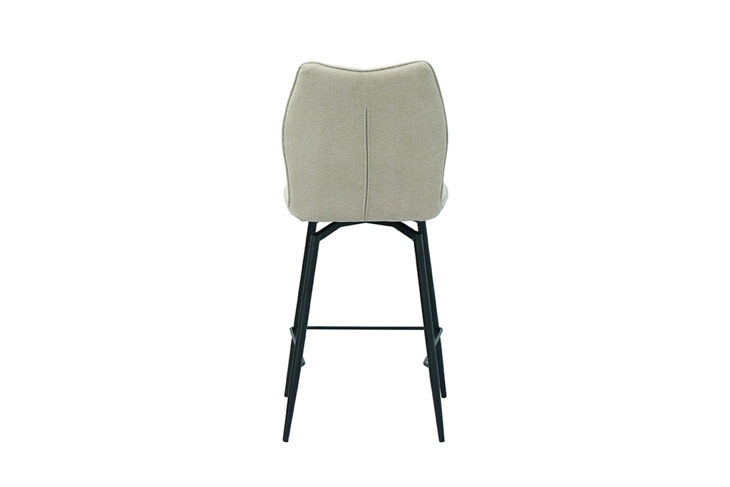 Chaise de comptoir Lara Tissu pivotante Écru