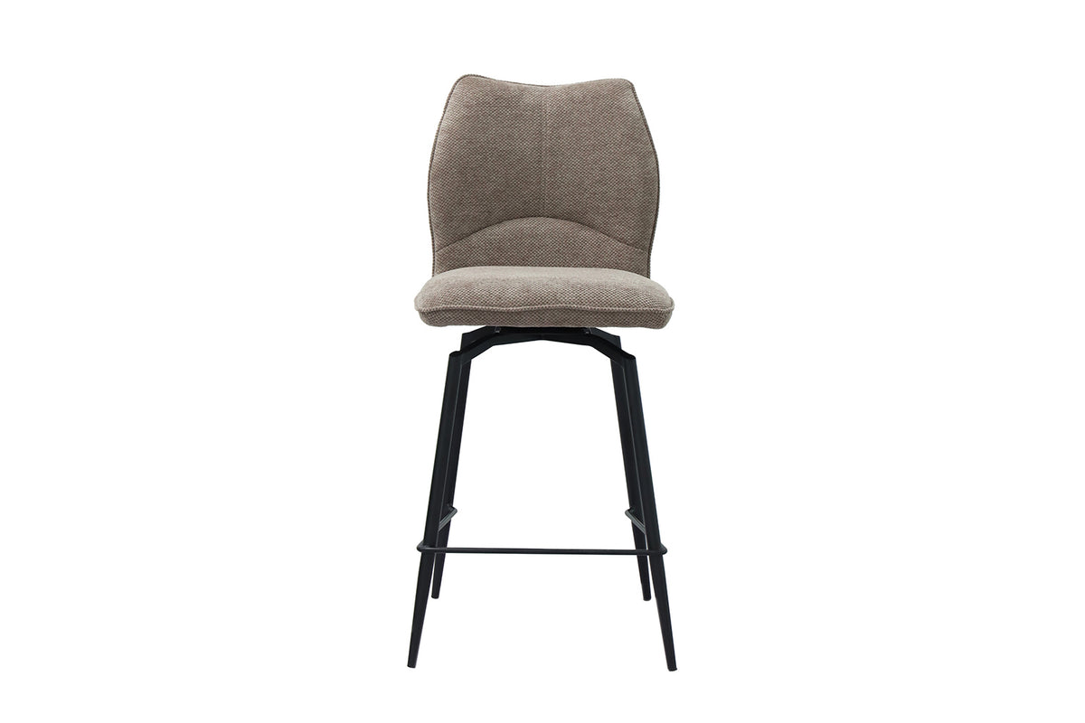 Chaise de comptoir Lara Tissu pivotante Sable
