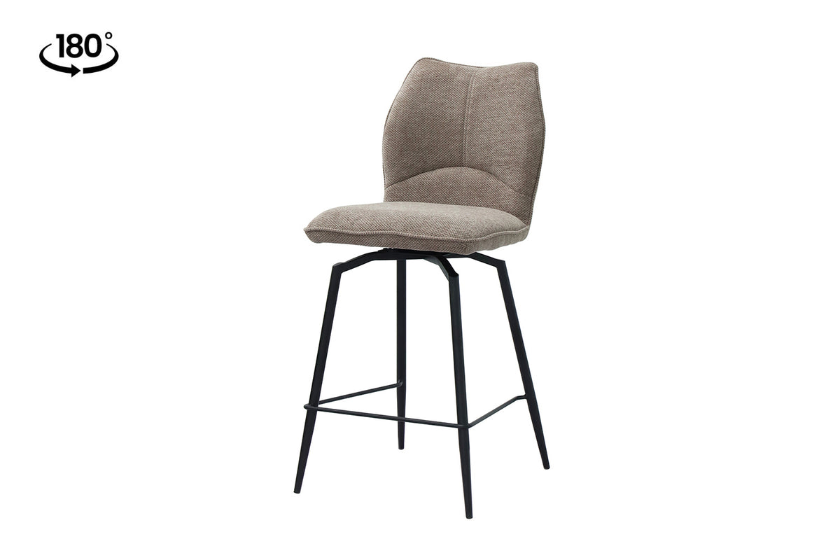 Chaise de comptoir Lara Tissu pivotante Sable