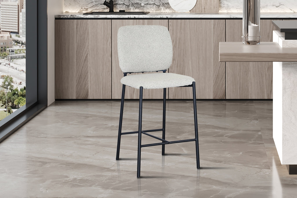 Chaise de comptoir Sophia Tissu Beige