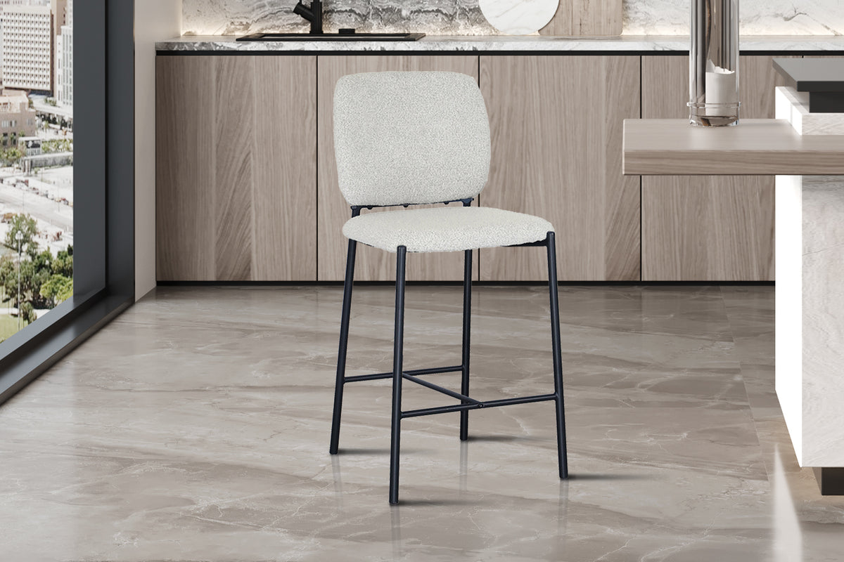 Chaise de comptoir Sophia Tissu Beige