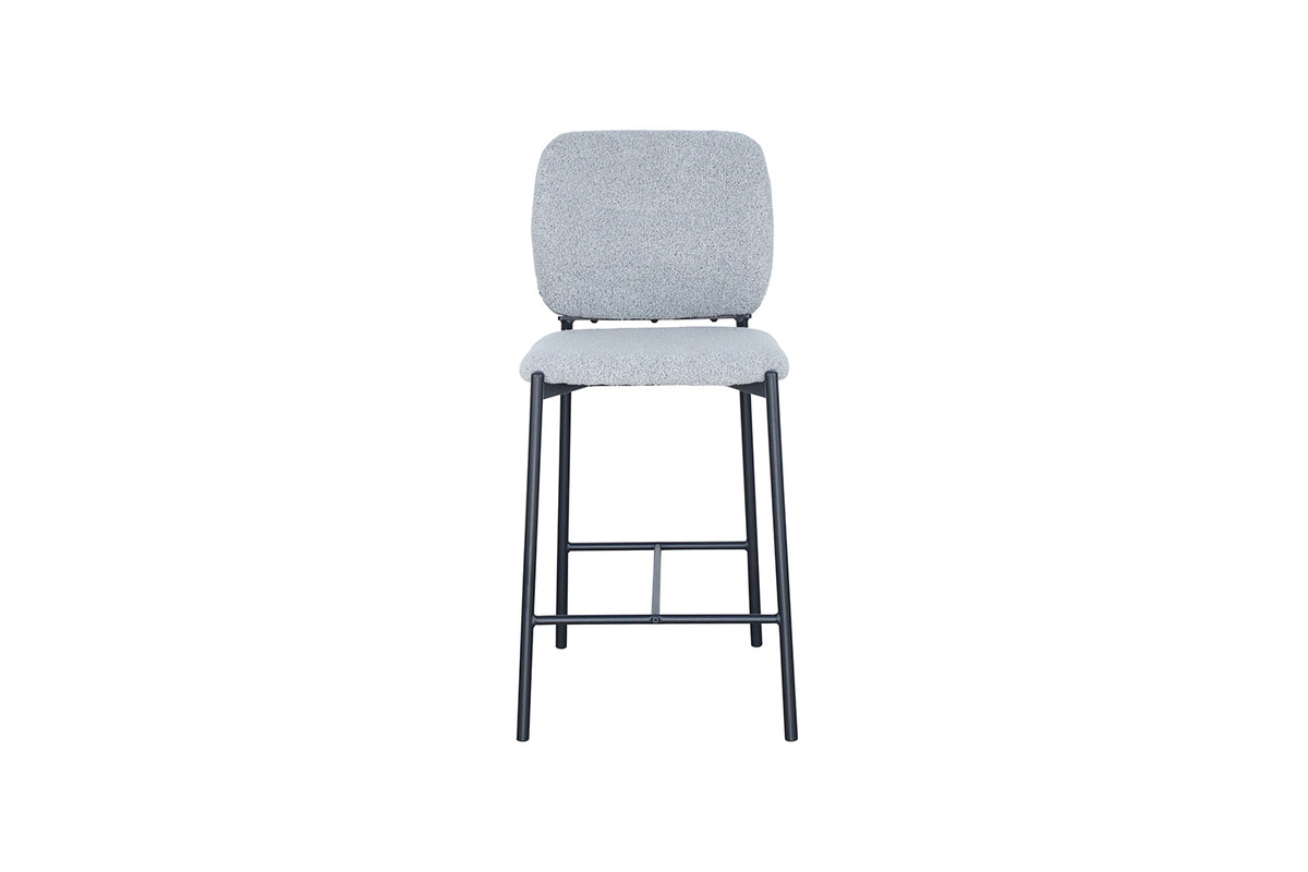 Chaise de comptoir Sophia Tissu Gris clair
