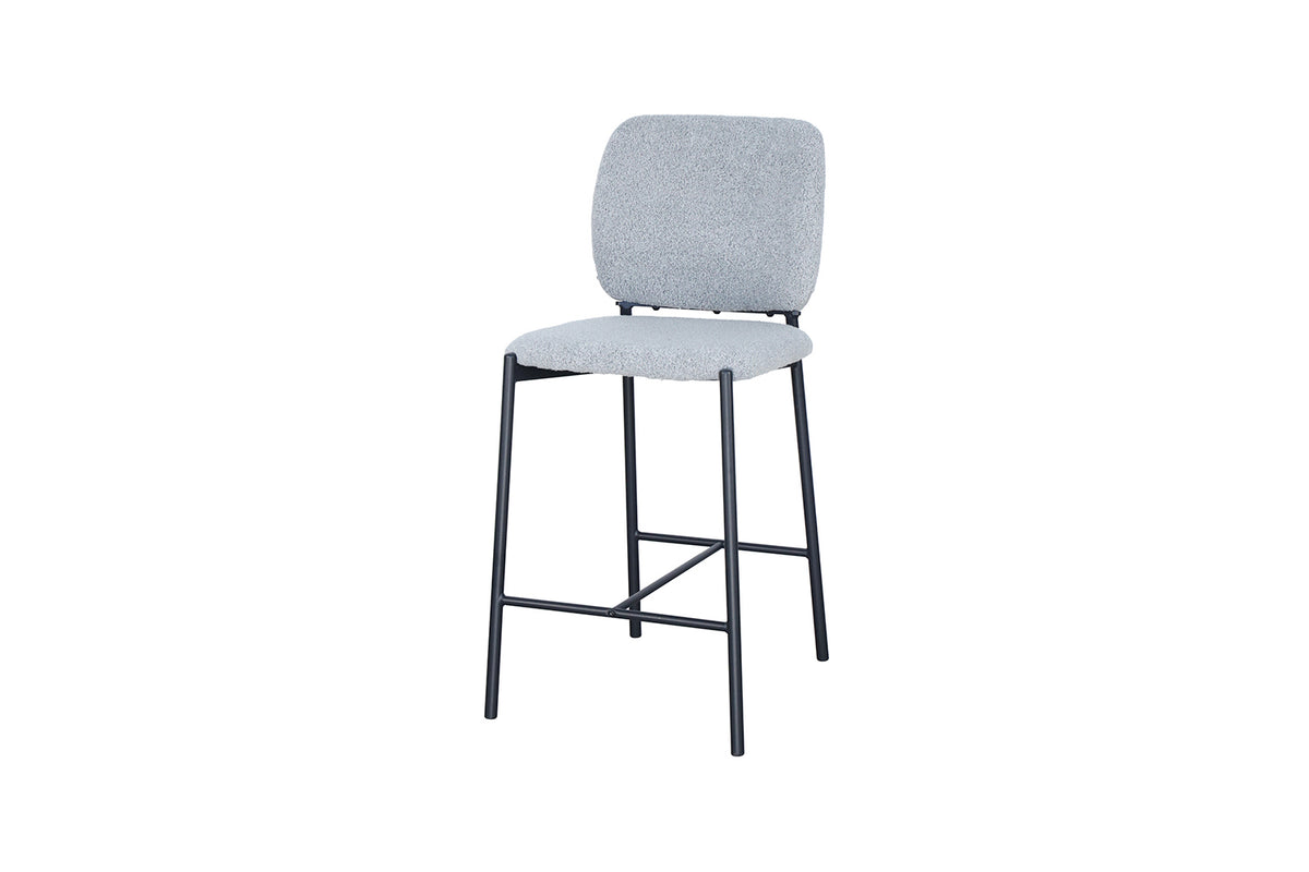 Chaise de comptoir Sophia Tissu Gris clair