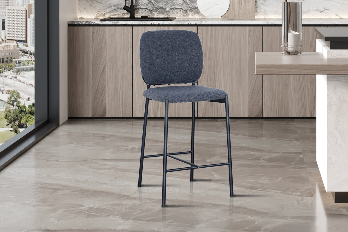 Chaise de comptoir Sophia Tissu Gris foncé