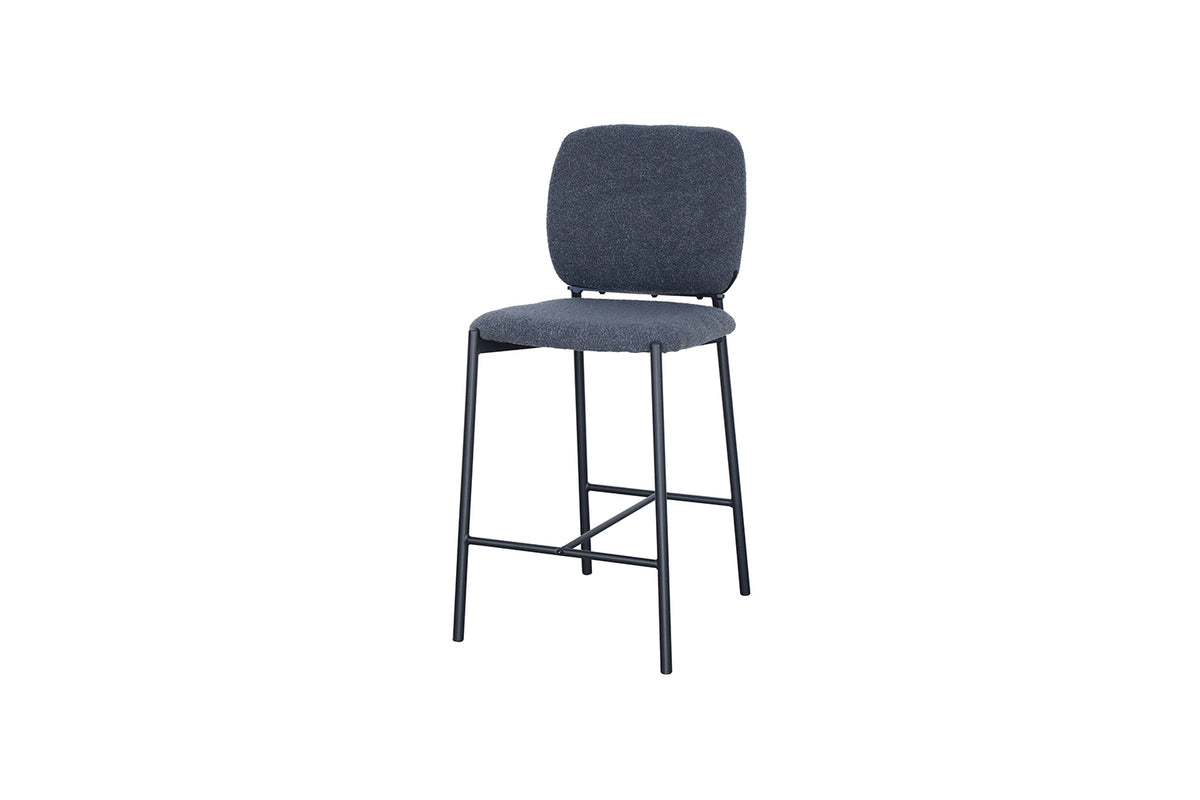 Chaise de comptoir Sophia Tissu Gris foncé