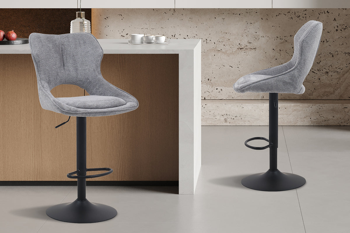 Chaise de bar Mori Tissu Gris foncé