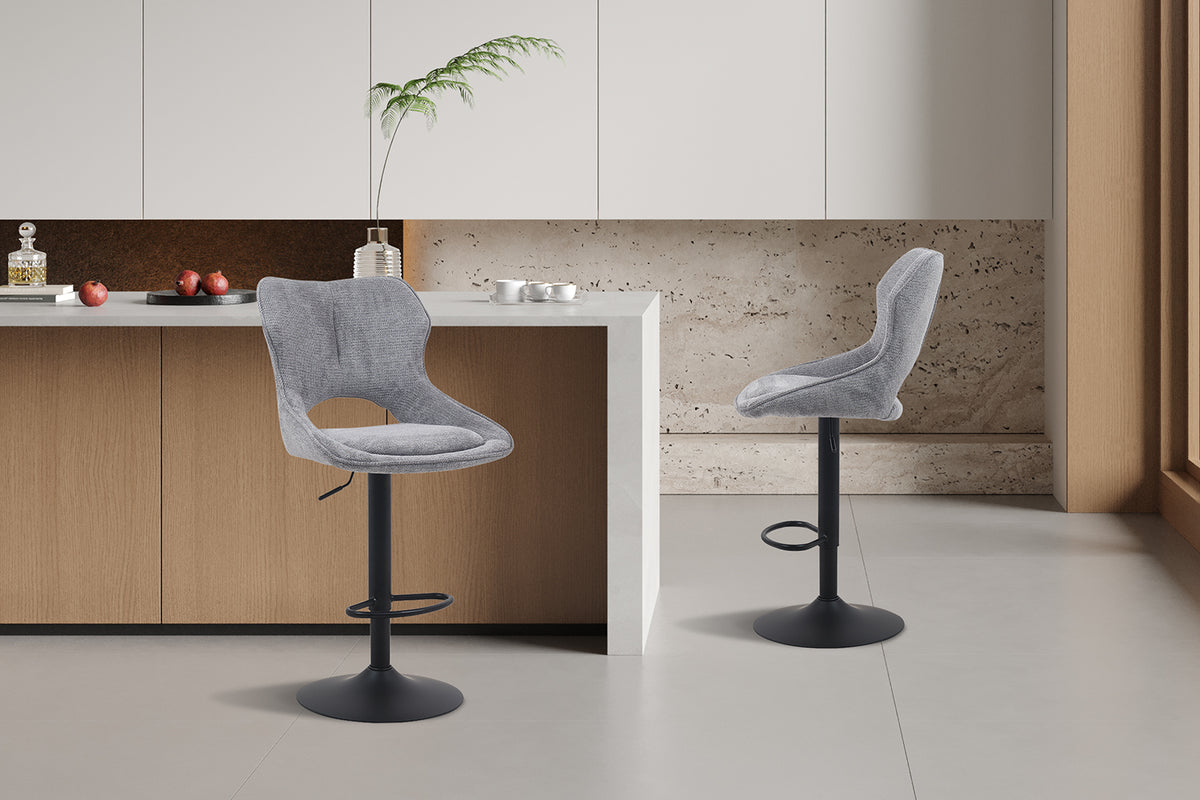 Chaise de bar Mori Tissu Gris foncé