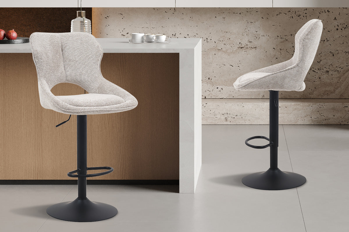 Chaise de bar Mori Tissu Gris clair