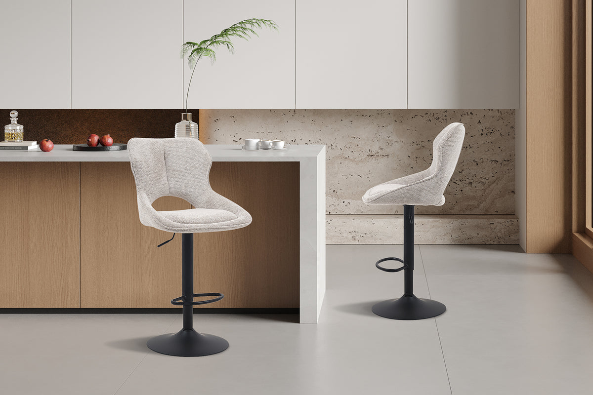 Chaise de bar Mori Tissu Gris clair