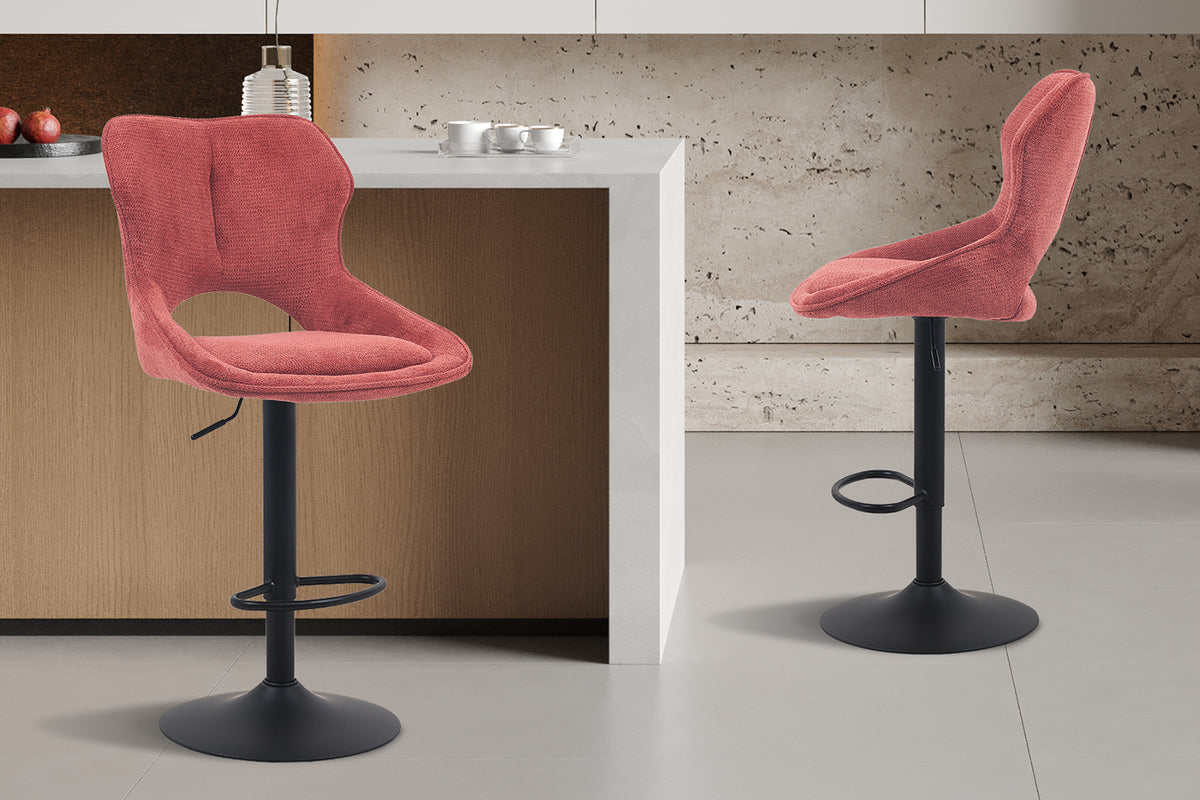 Chaise de bar Mori Tissu Rouge