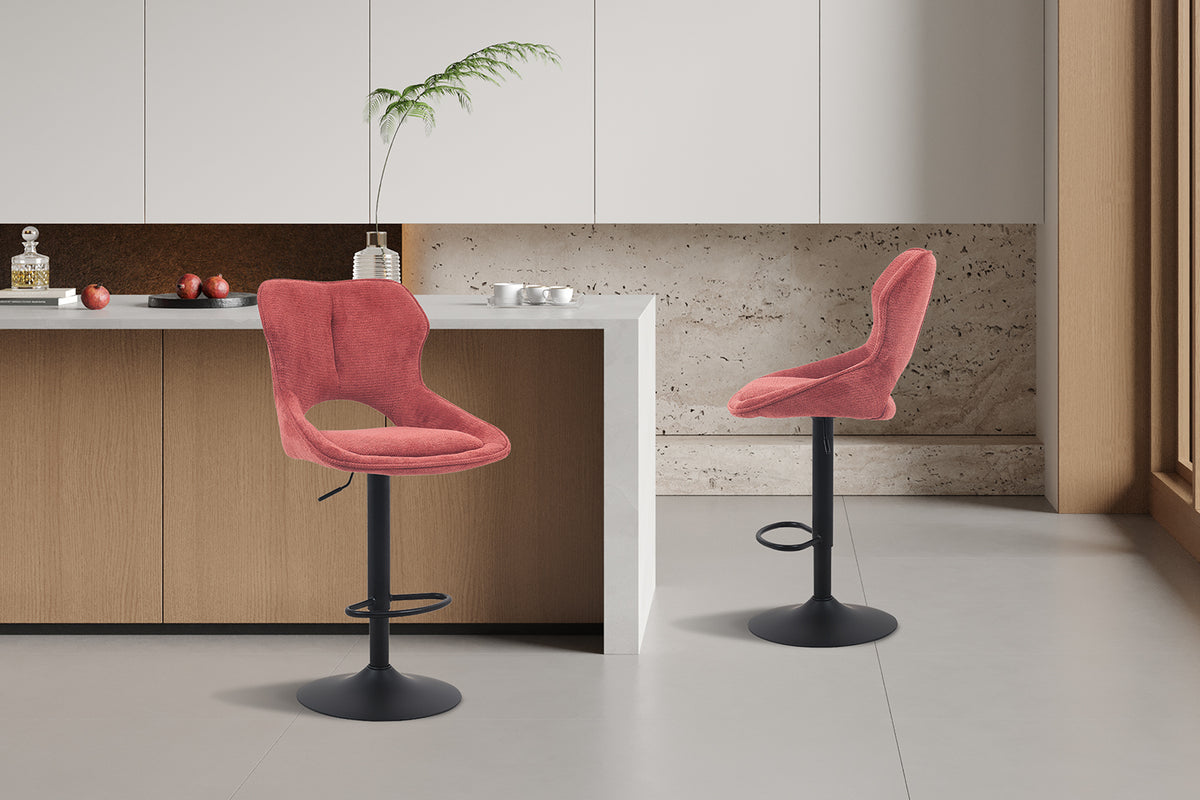 Chaise de bar Mori Tissu Rouge
