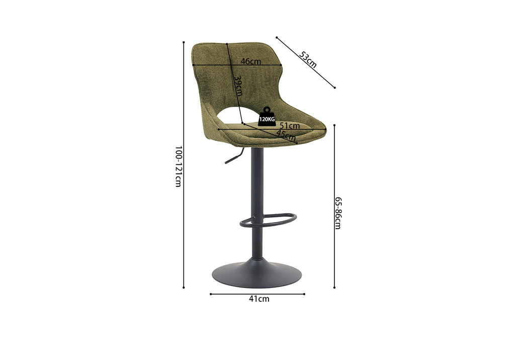 Chaise de bar Mori Tissu Vert