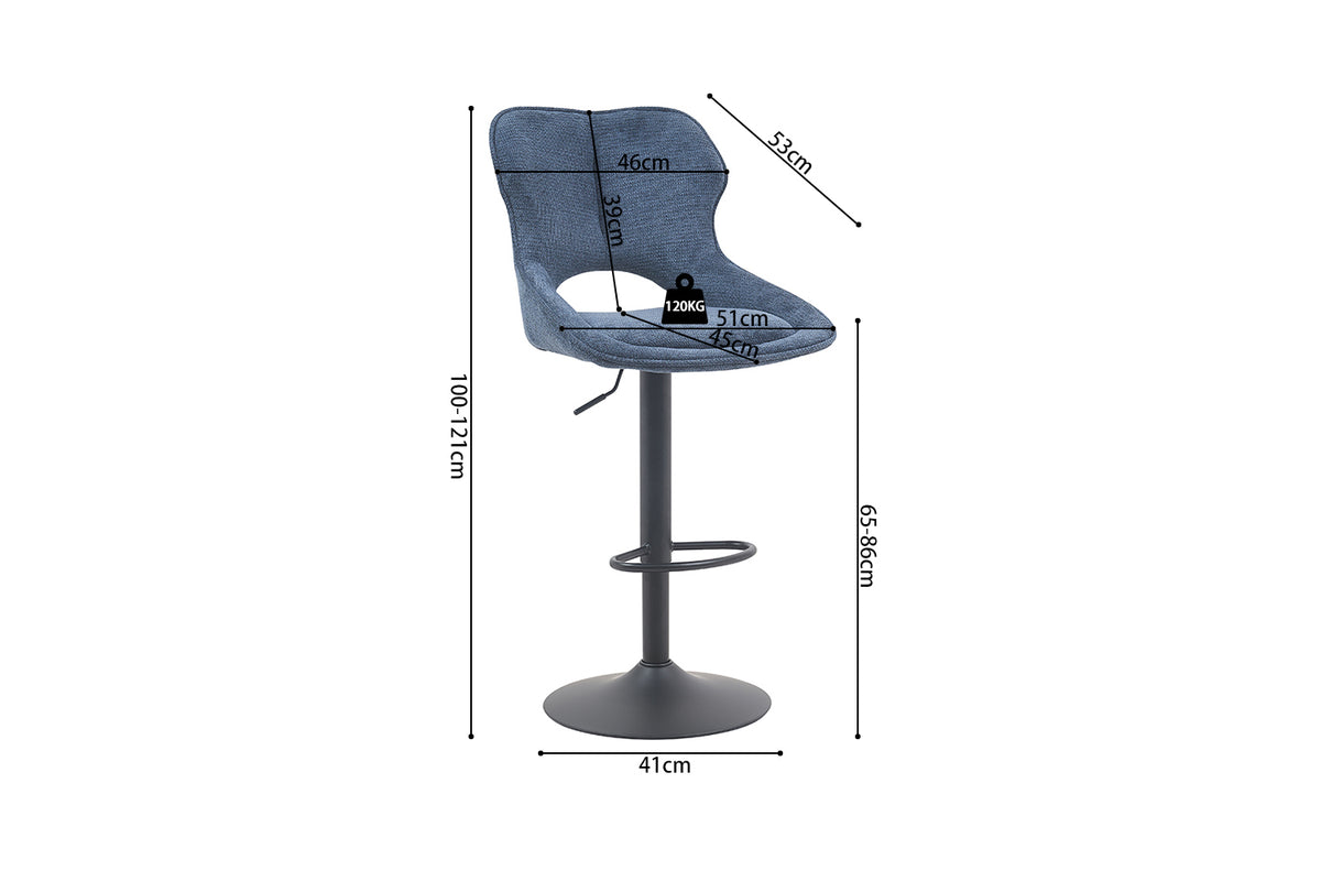 Chaise de bar Mori Tissu Bleu
