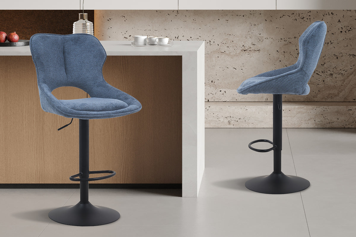 Chaise de bar Mori Tissu Bleu