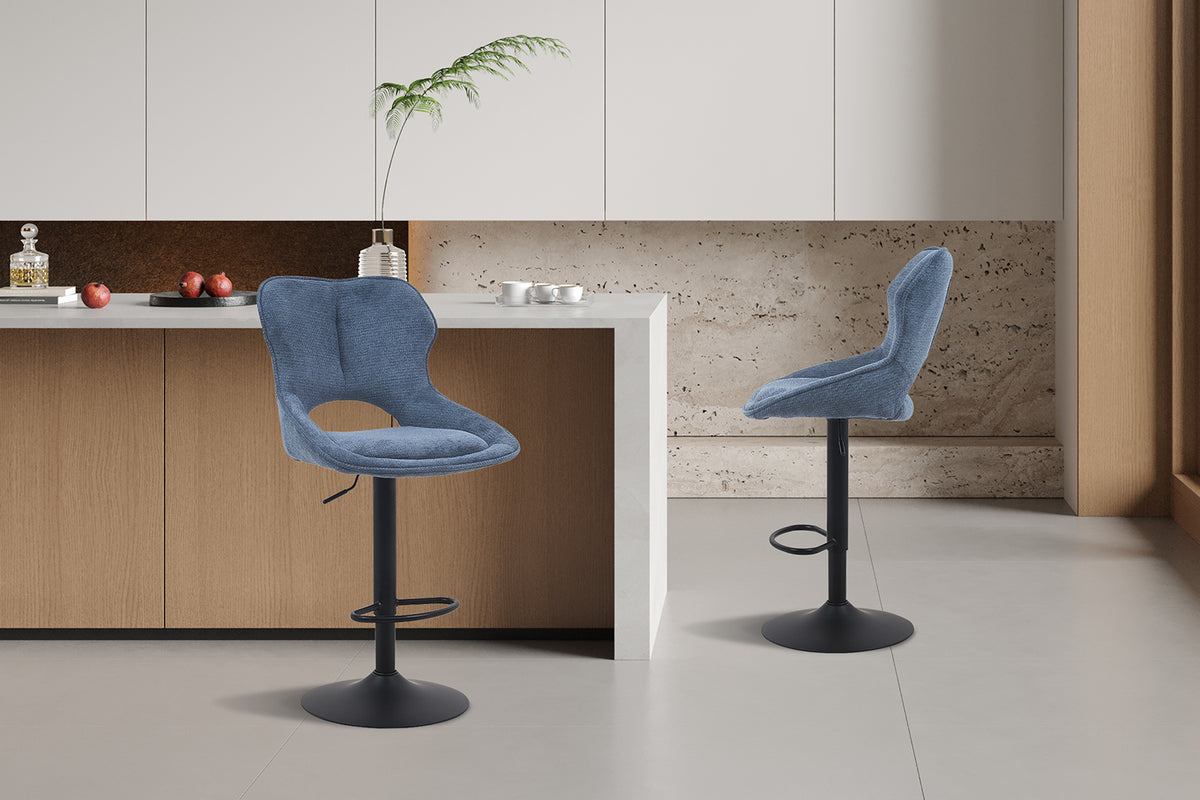 Chaise de bar Mori Tissu Bleu