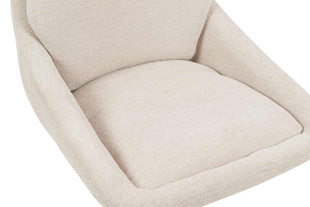 Chaise de bar Sabine Tissu pivotante Écru