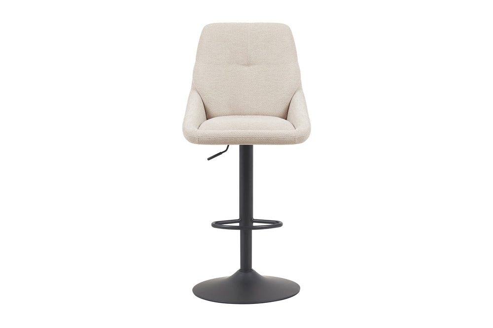 Chaise de bar Sabine Tissu pivotante Écru