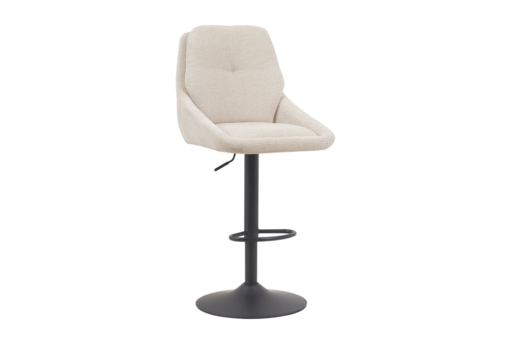 Chaise de bar Sabine Tissu pivotante Écru