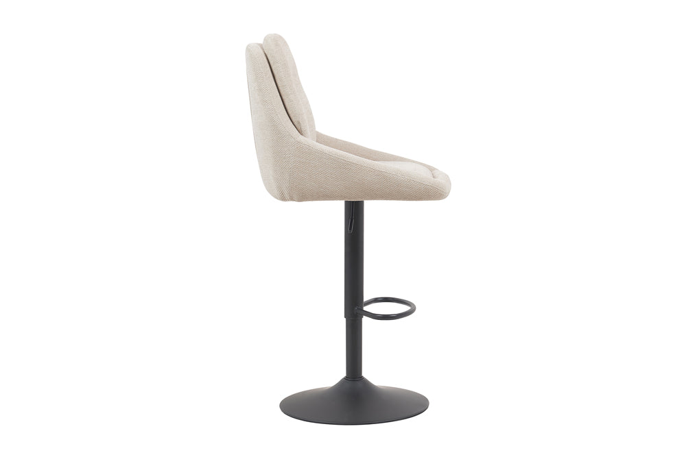 Chaise de bar Sabine Tissu pivotante Écru
