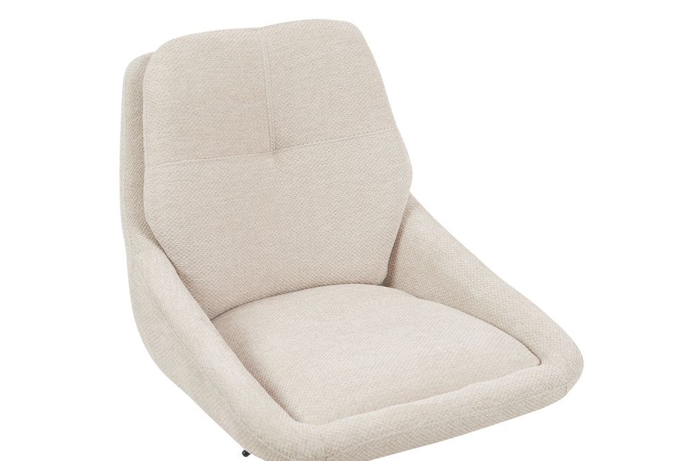 Chaise de bar Sabine Tissu pivotante Écru