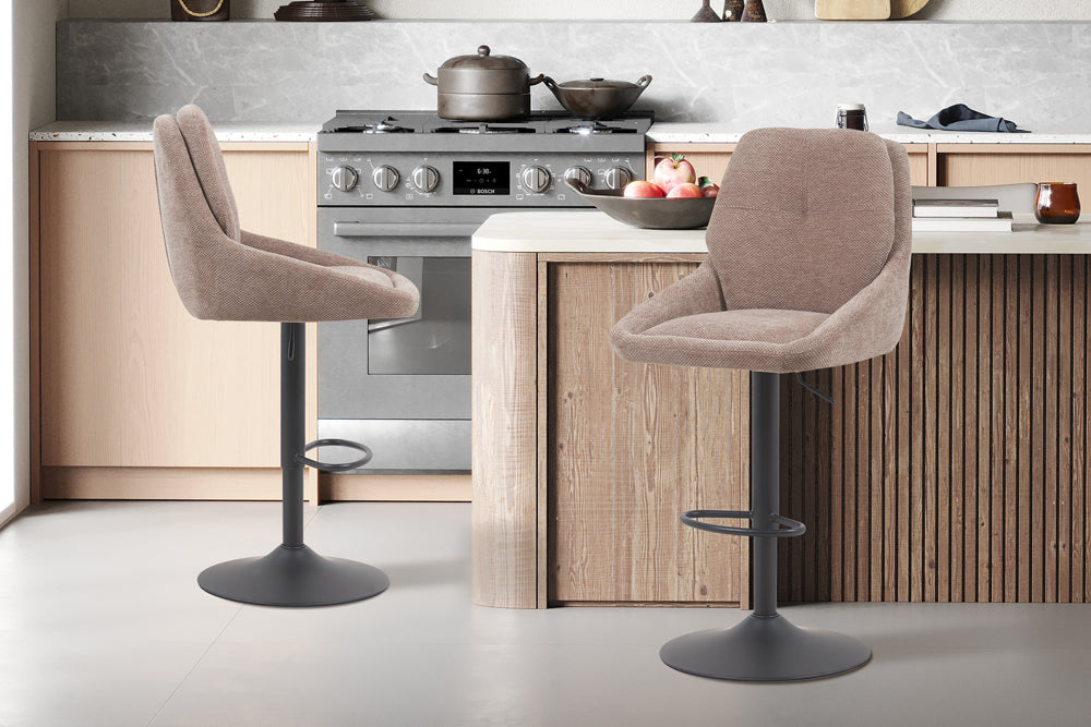 Chaise de bar Sabine Tissu pivotante Sable