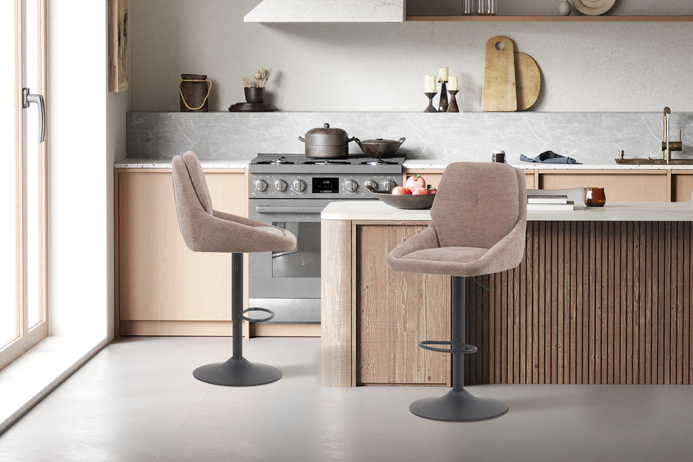 Chaise de bar Sabine Tissu pivotante Sable