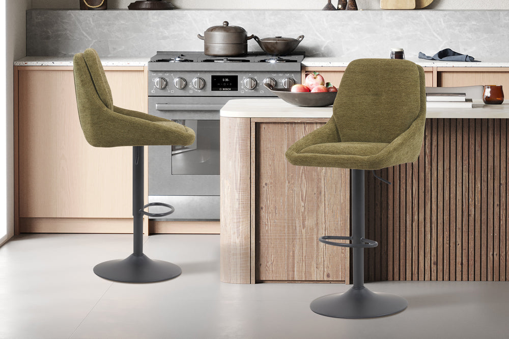 Chaise de bar Sabine Tissu pivotante Vert