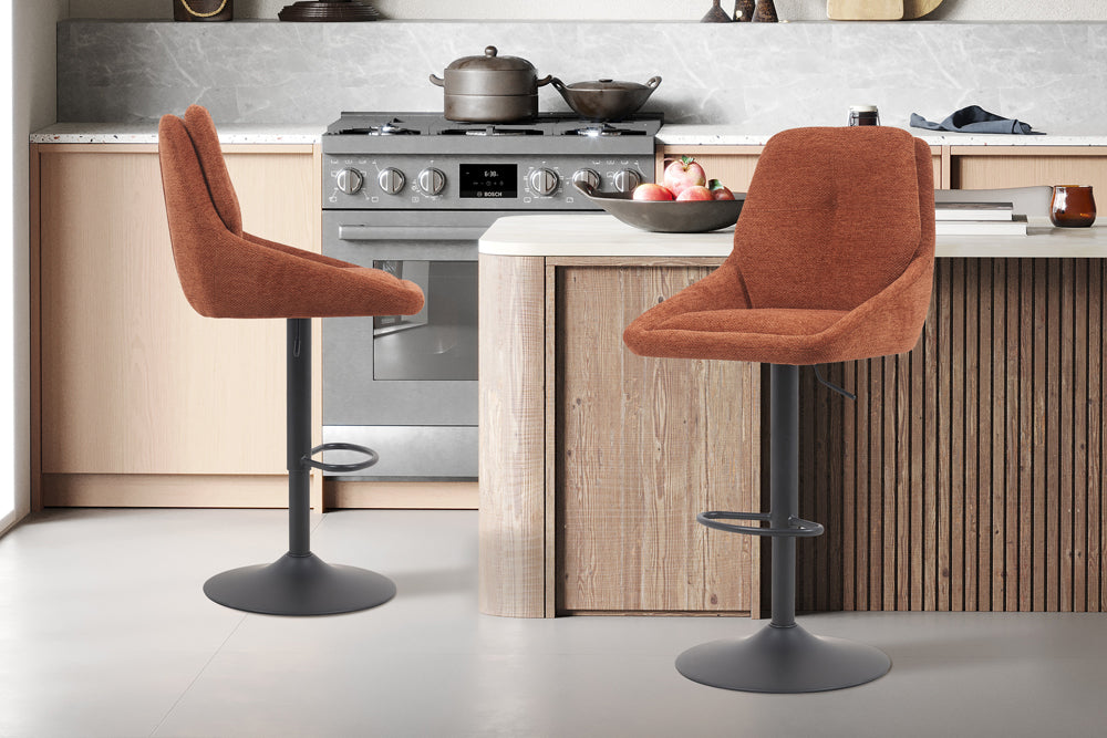 Chaise de bar Sabine Tissu pivotante Rouille