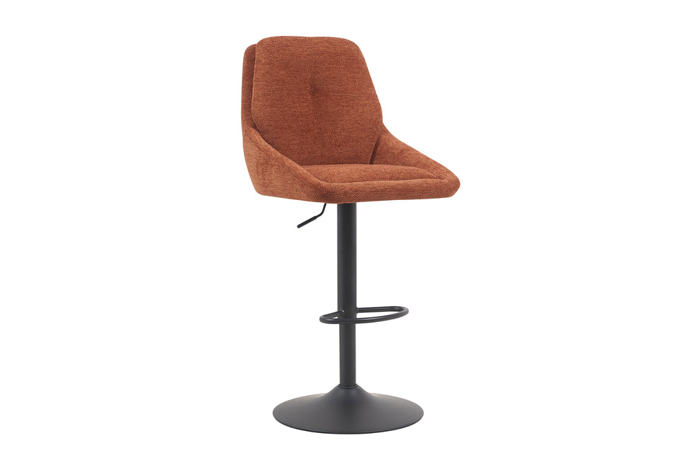 Chaise de bar Sabine Tissu pivotante Rouille
