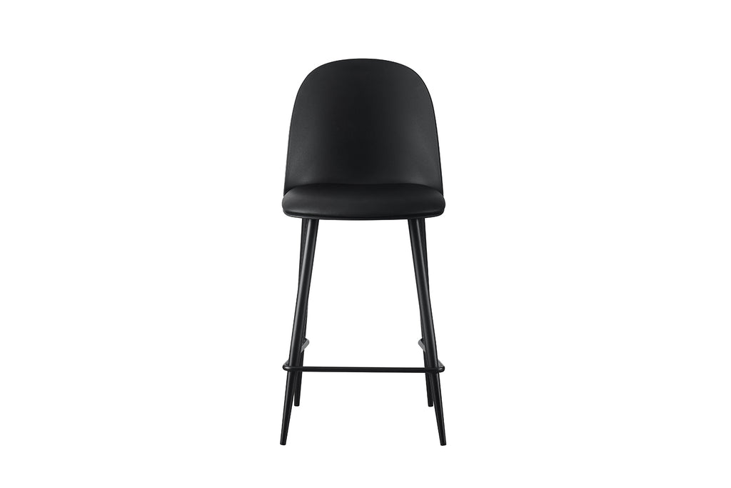 Chaise de comptoir Jasmin Assise polypropylène Coussin similicuir Noir