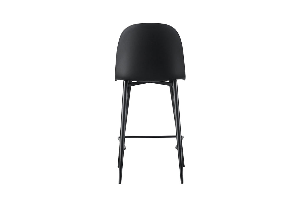 Chaise de comptoir Jasmin Assise polypropylène Coussin similicuir Noir