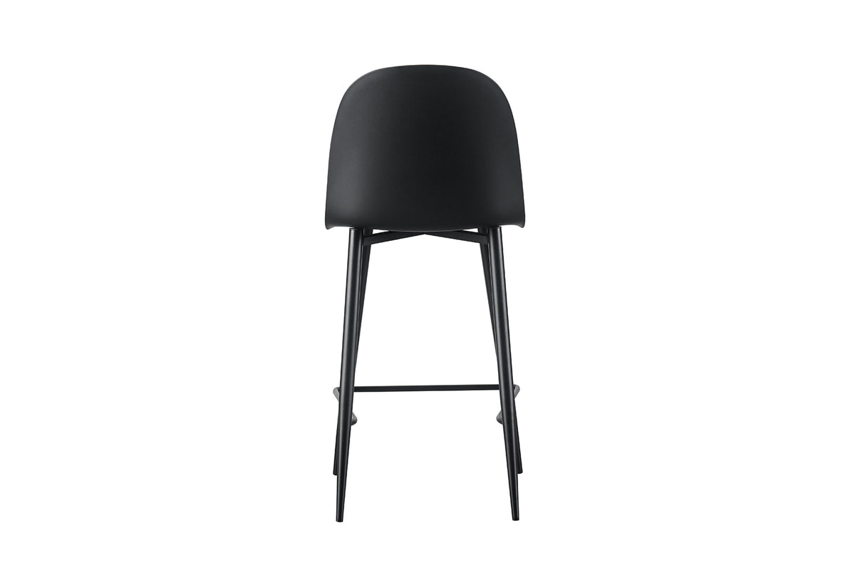 Chaise de comptoir Jasmin Assise polypropylène Coussin similicuir Noir