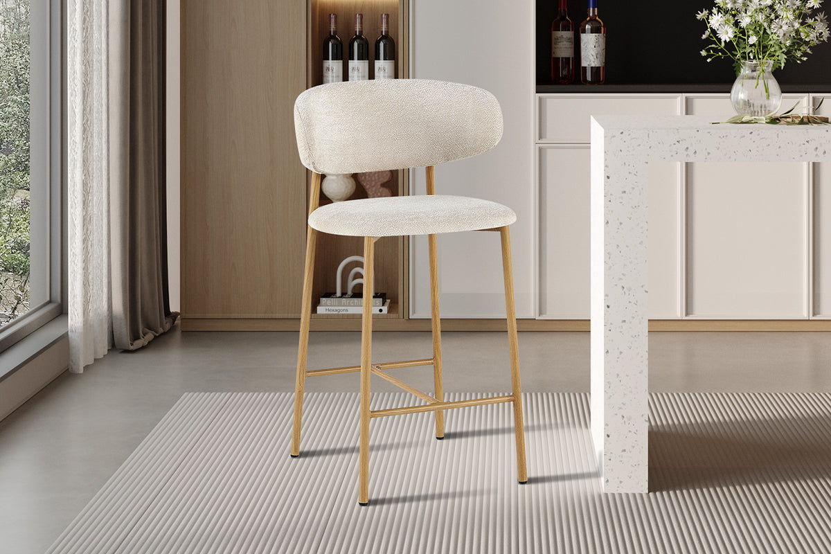 Chaise de comptoir Coco Naturel – Tissu Beige