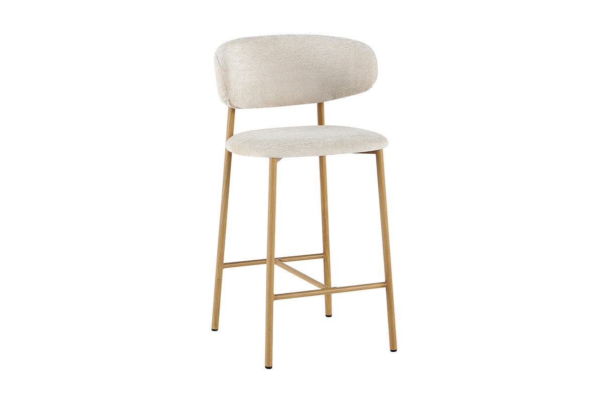 Chaise de comptoir Coco Naturel – Tissu Beige