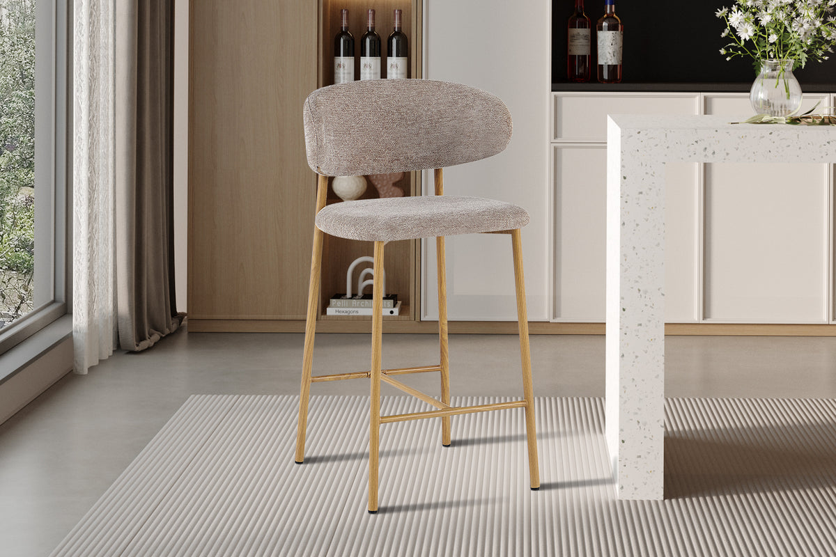 Chaise de comptoir Coco Naturel – Tissu Sable