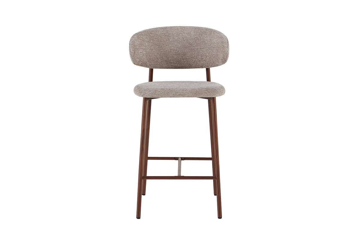 Chaise de comptoir Coco Noyer – Tissu Sable