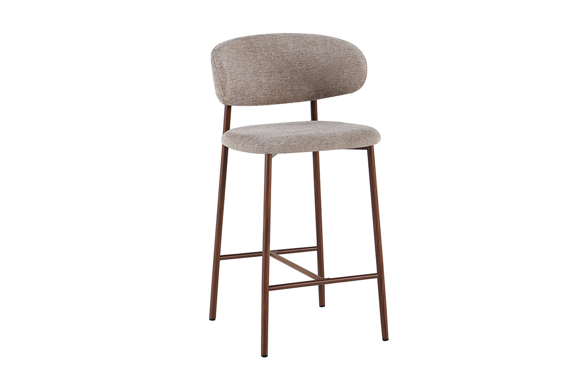 Chaise de comptoir Coco Noyer – Tissu Sable