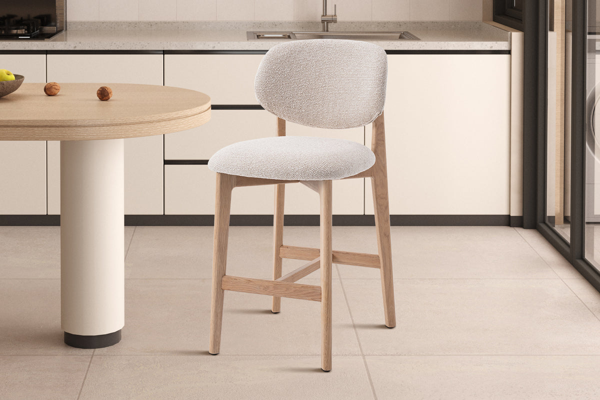 Chaise de comptoir Carmen Chêne Nat. Beige