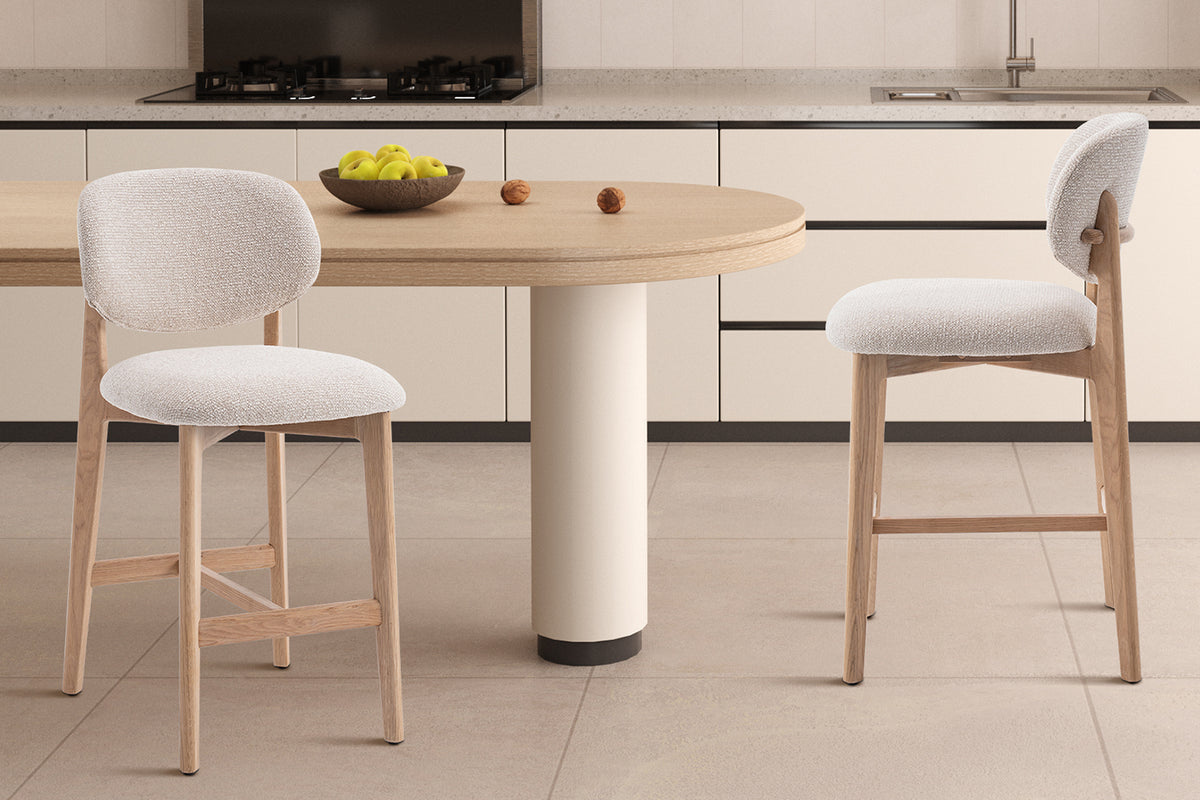 Chaise de comptoir Carmen Chêne Nat. Beige