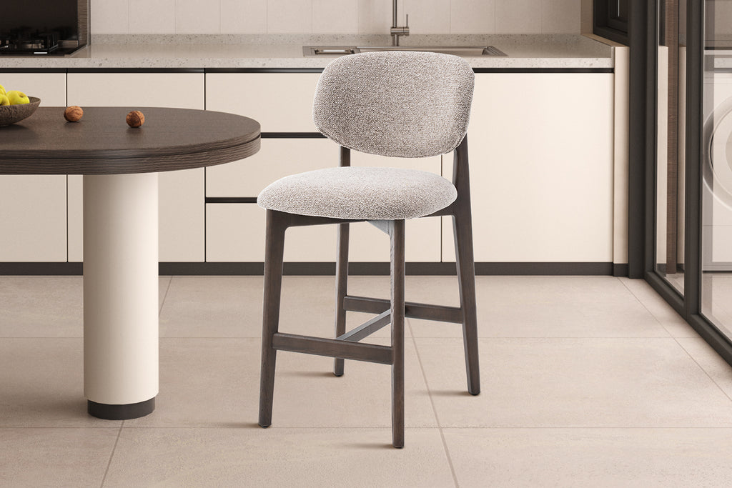 Chaise de comptoir Carmen Chêne Fumé Sable