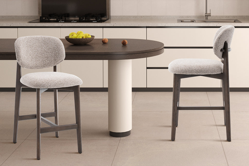 Chaise de comptoir Carmen Chêne Fumé Sable