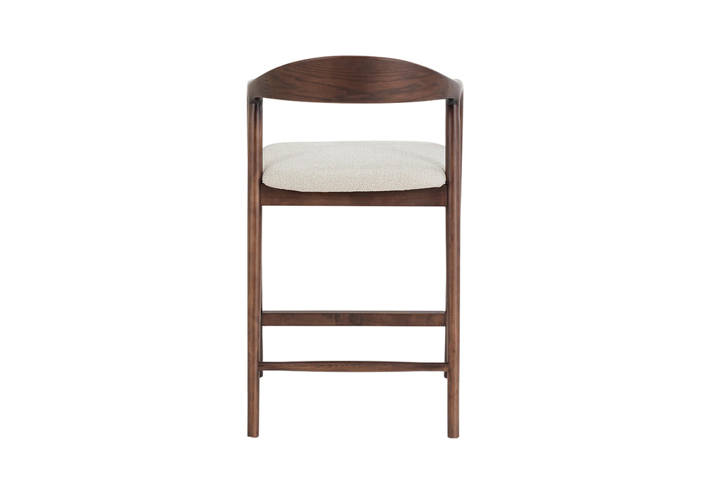 Chaise de comptoir Claire Frêne Noyer Beige