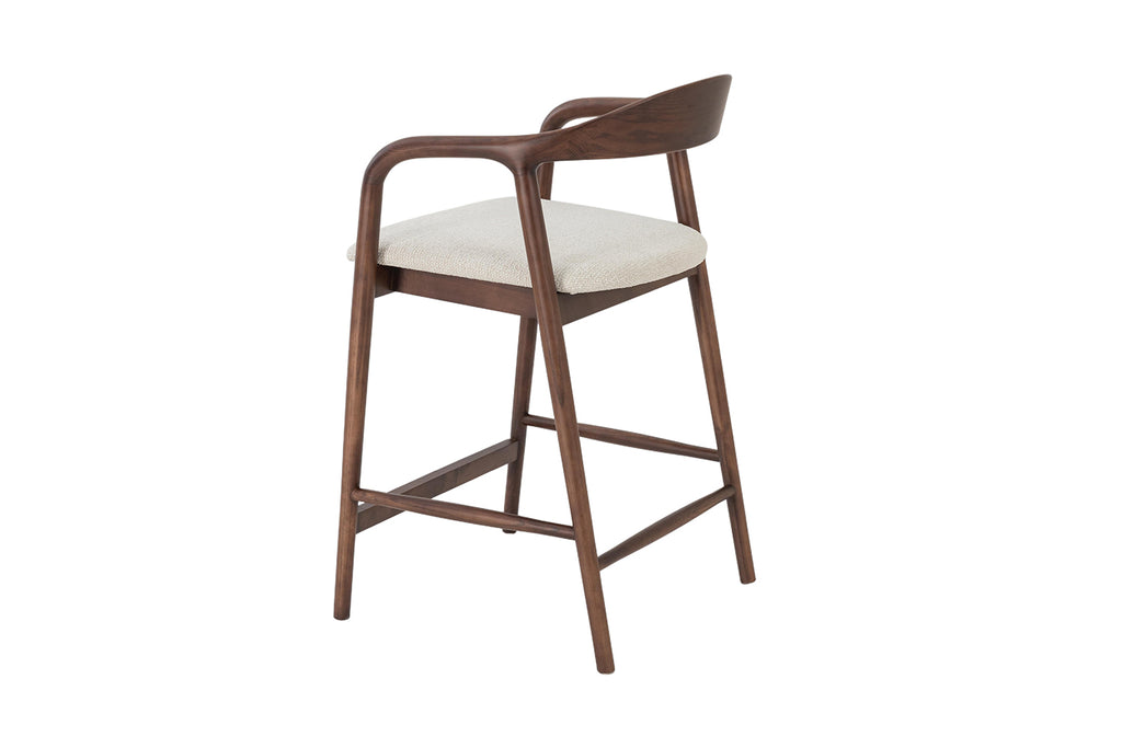 Chaise de comptoir Claire Frêne Noyer Beige