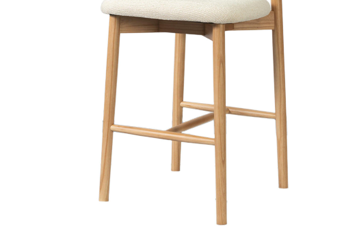 Chaise de comptoir Clara Frêne Naturel Beige