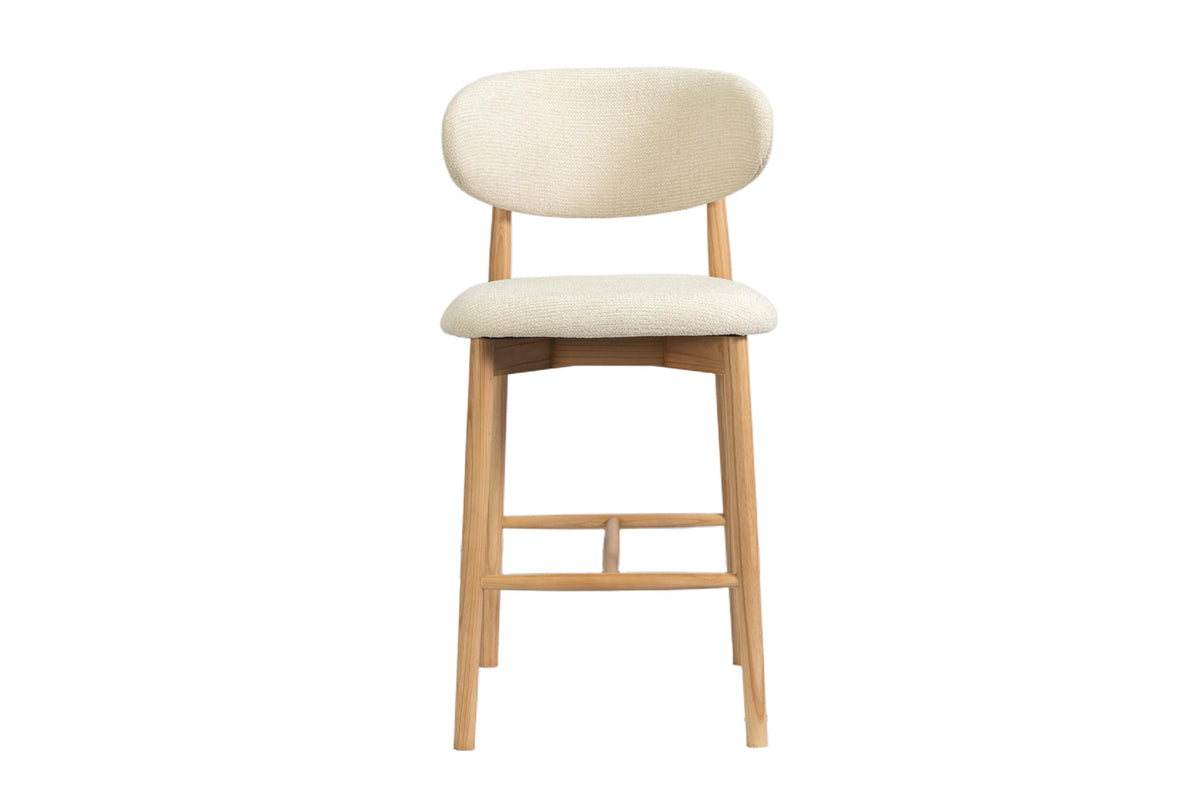 Chaise de comptoir Clara Frêne Naturel Beige