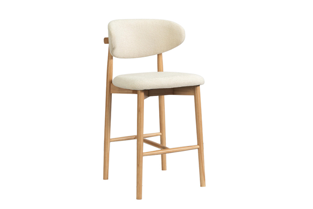 Chaise de comptoir Clara Frêne Naturel Beige